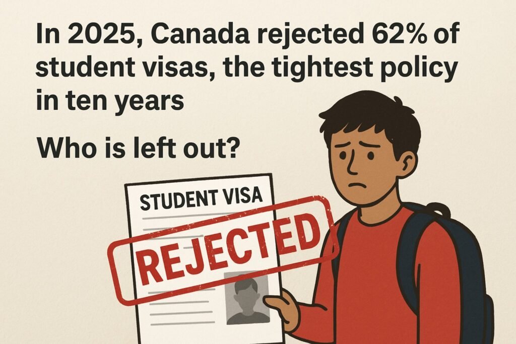 In 2025, Canada rejected 62% of student visas, the tightest policy in ten years: Who is left out?