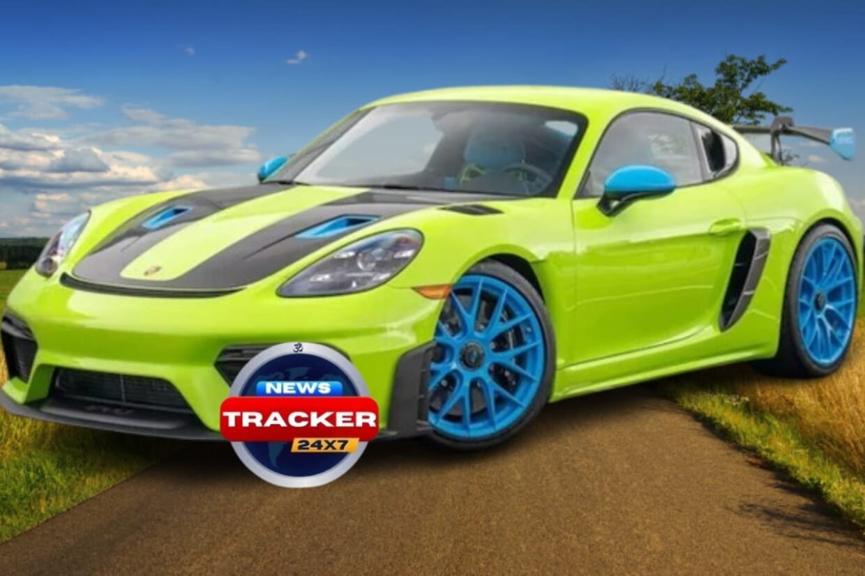 This vibrantly colored Porsche Cayman GT4 RS is someone's ideal specification.