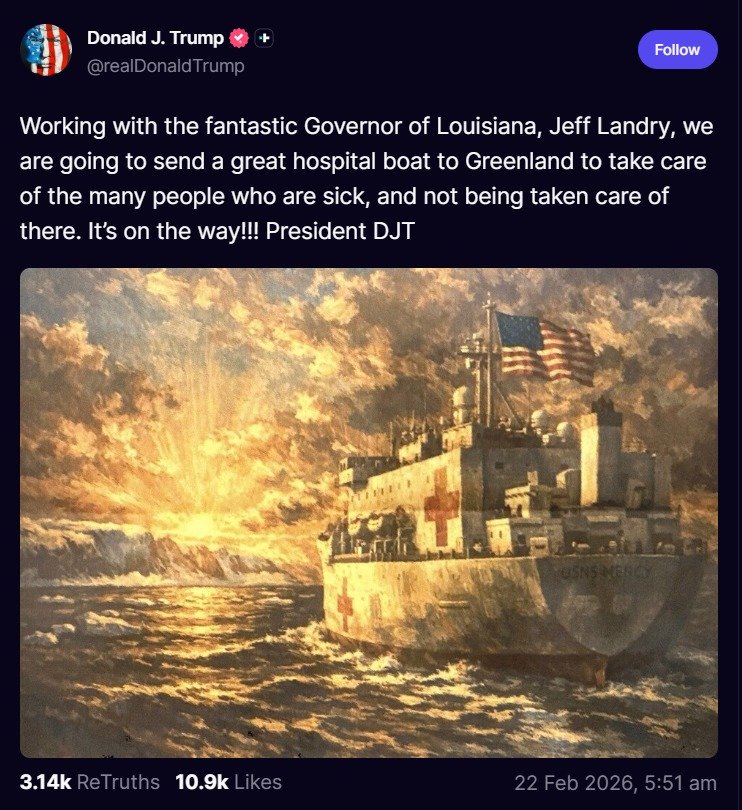 US to Dispatch Large Medical Ship to Greenland; Trump Links Mission to Arctic, NATO Plans