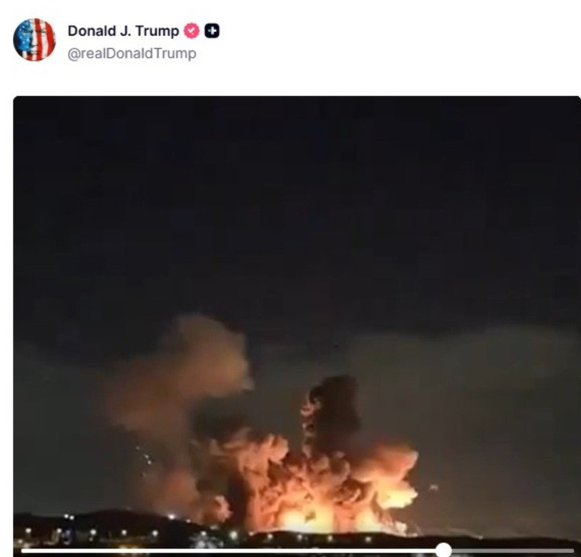 Trump Explosion Video : Trump Shares Explosion Clip Without Any Details