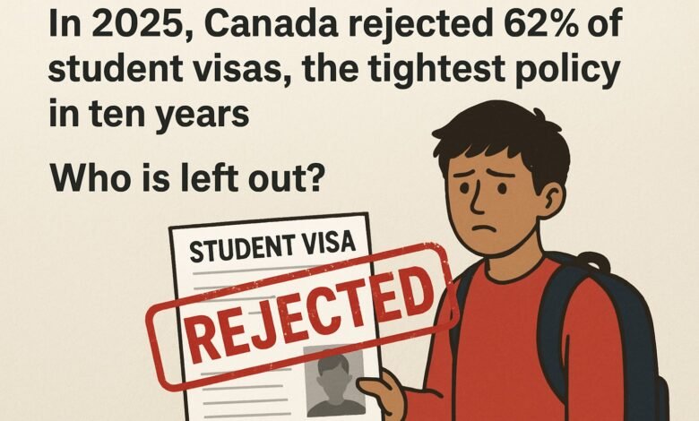 In 2025, Canada rejected 62% of student visas, the tightest policy in ten years: Who is left out?