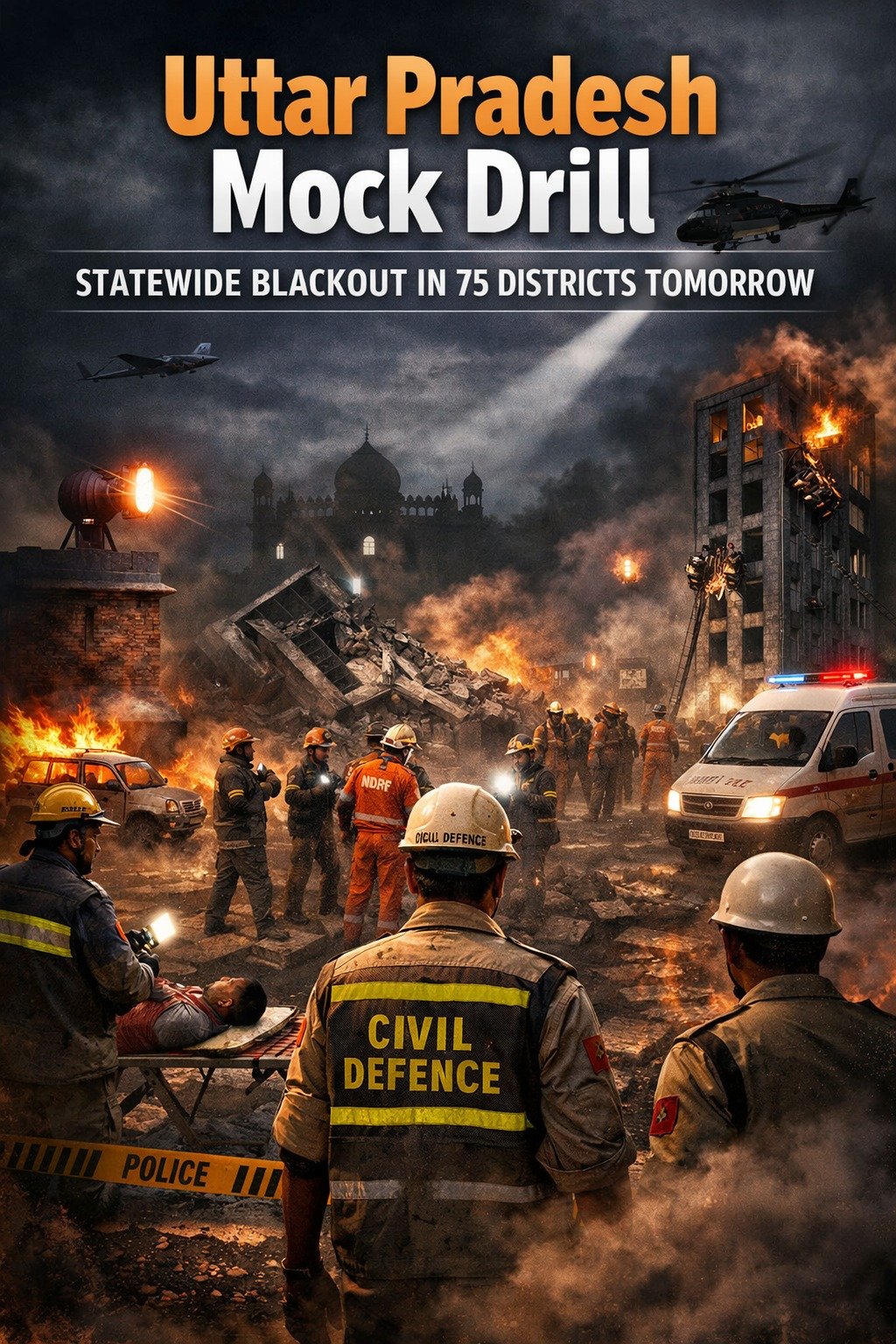 Uttar Pradesh to Hold Statewide Blackout in 75 Districts for Civil Defence Mock Drill Today