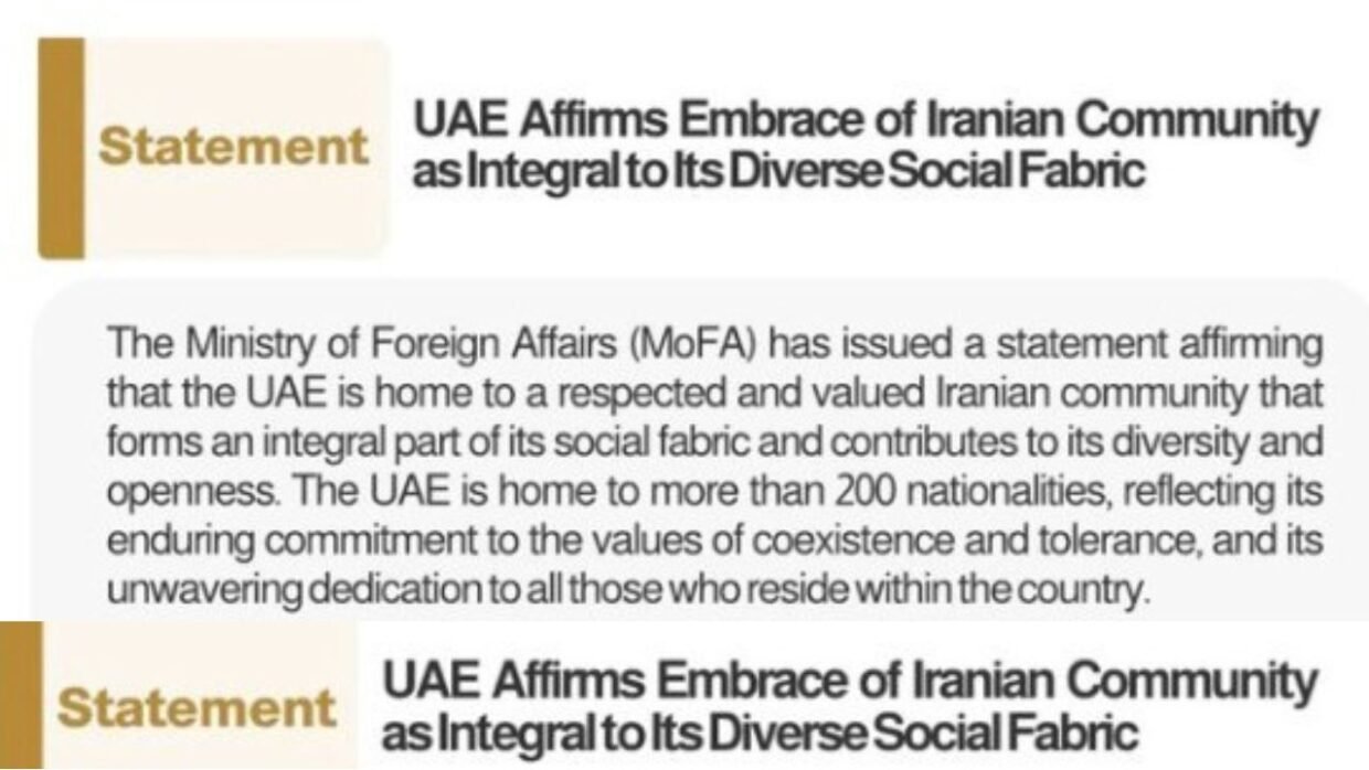 UAE Iranian Community Recognized as Key Part of Nation’s Social Diversity: MoFA