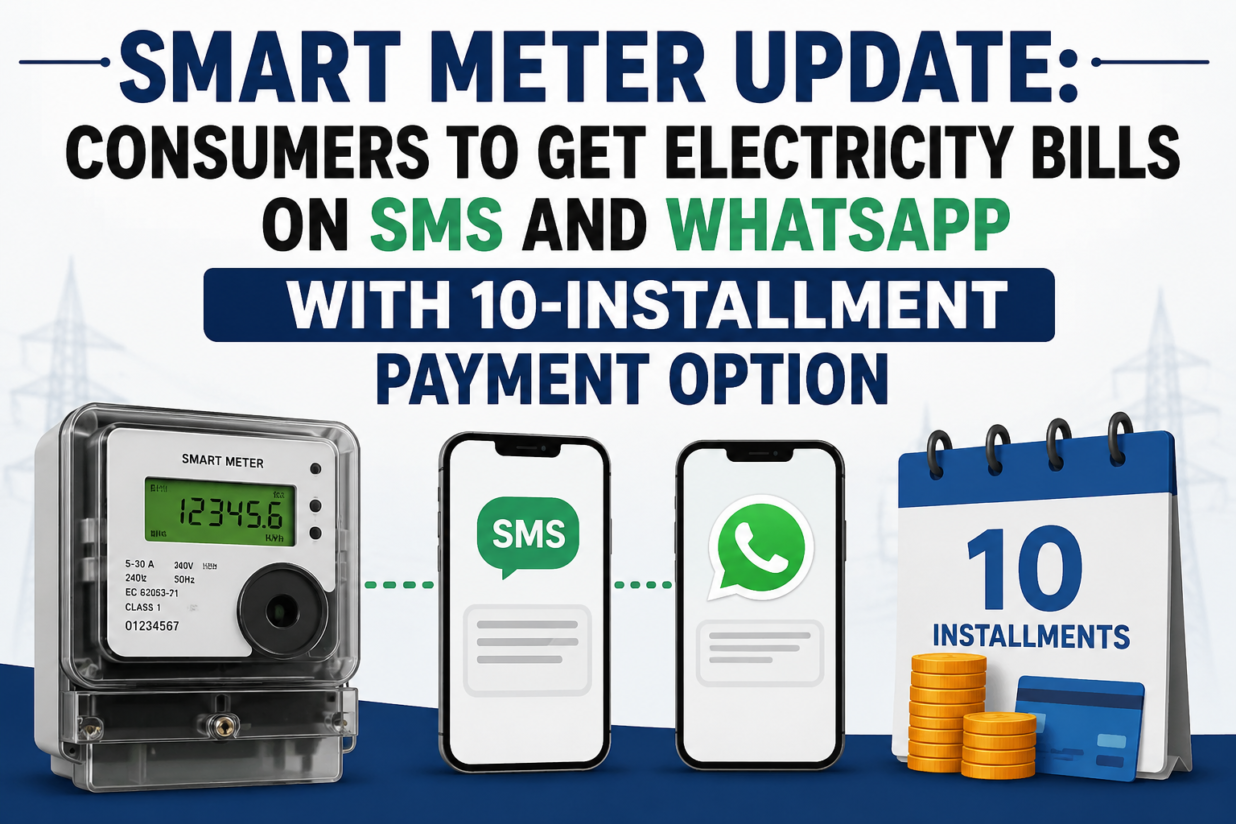 Smart Meter Update: Consumers to Get Electricity Bills on SMS and WhatsApp With 10-Installment Payment Option
