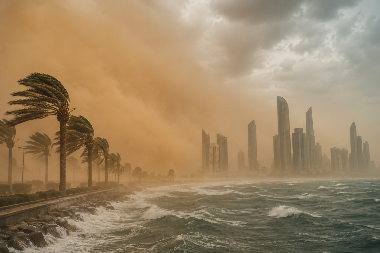 UAE Weather Alert: Dusty Skies and Choppy Seas Forecast Due to Strong Winds