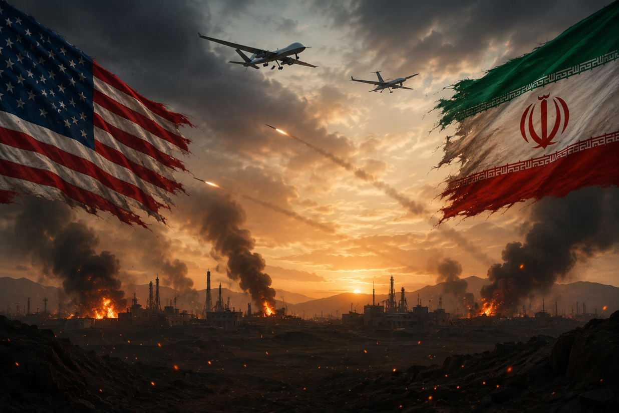 US Iran Conflict Escalates After Drone Attacks Trigger New Gulf Strikes