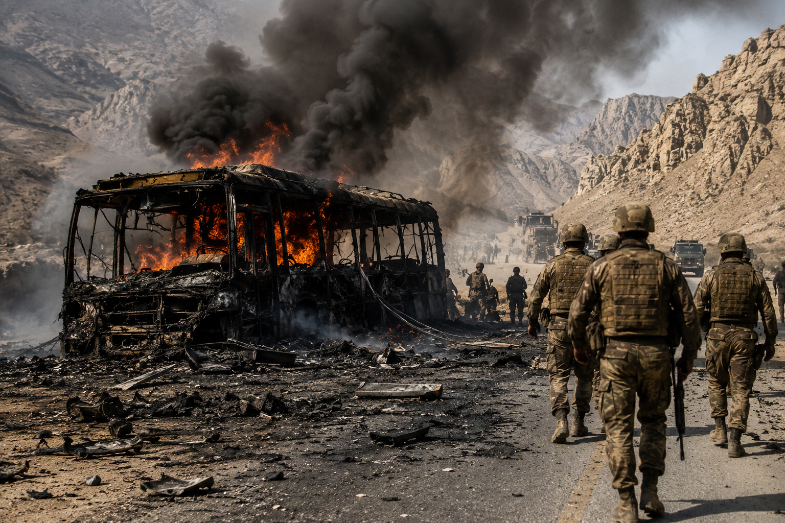 BLA Attack on Pakistan Army Convoy: Bus Explosion in Balochistan Leaves Soldiers Feared Dead