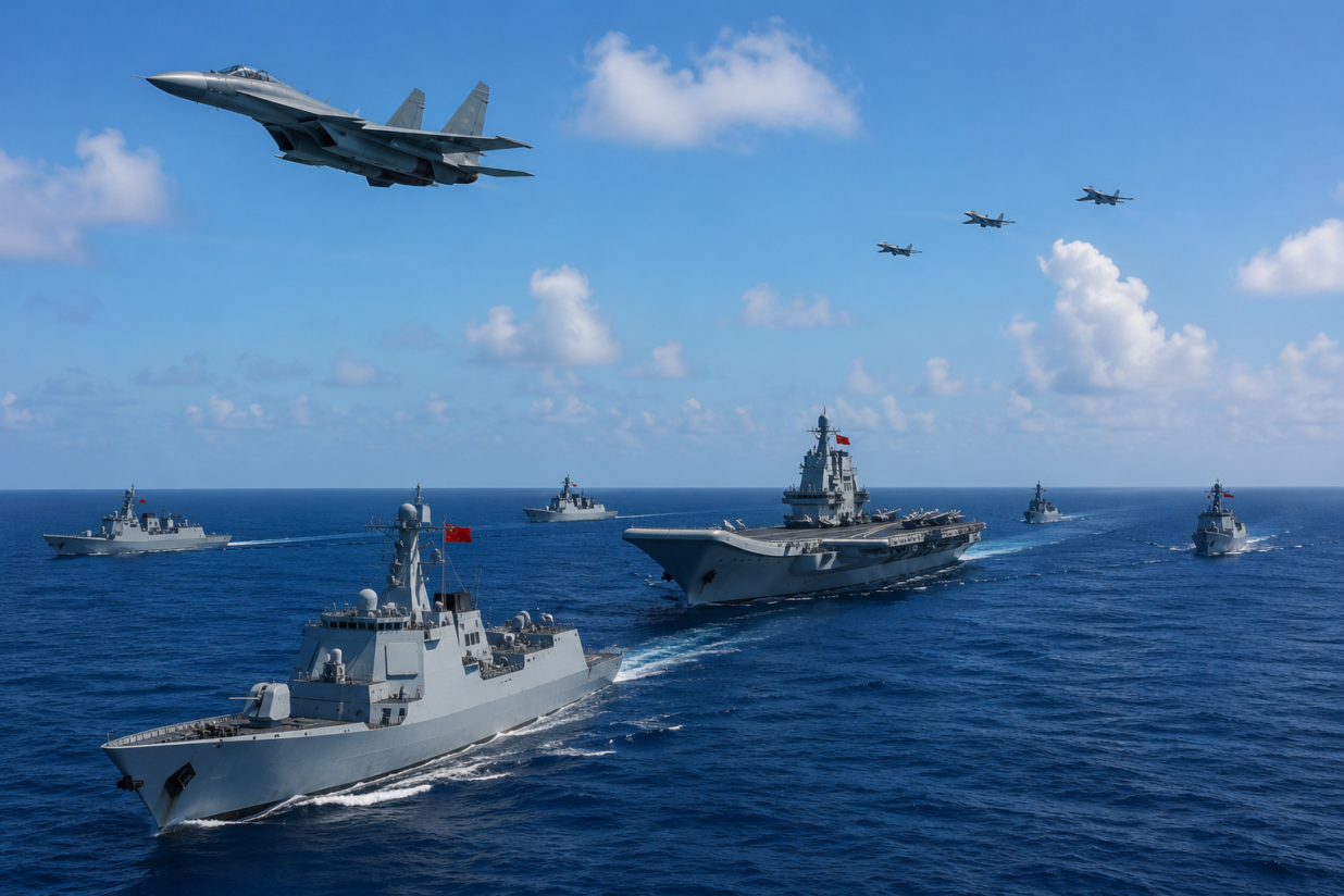 China Launches Naval and Air Combat Patrols Near Disputed Shoal in the South China Sea