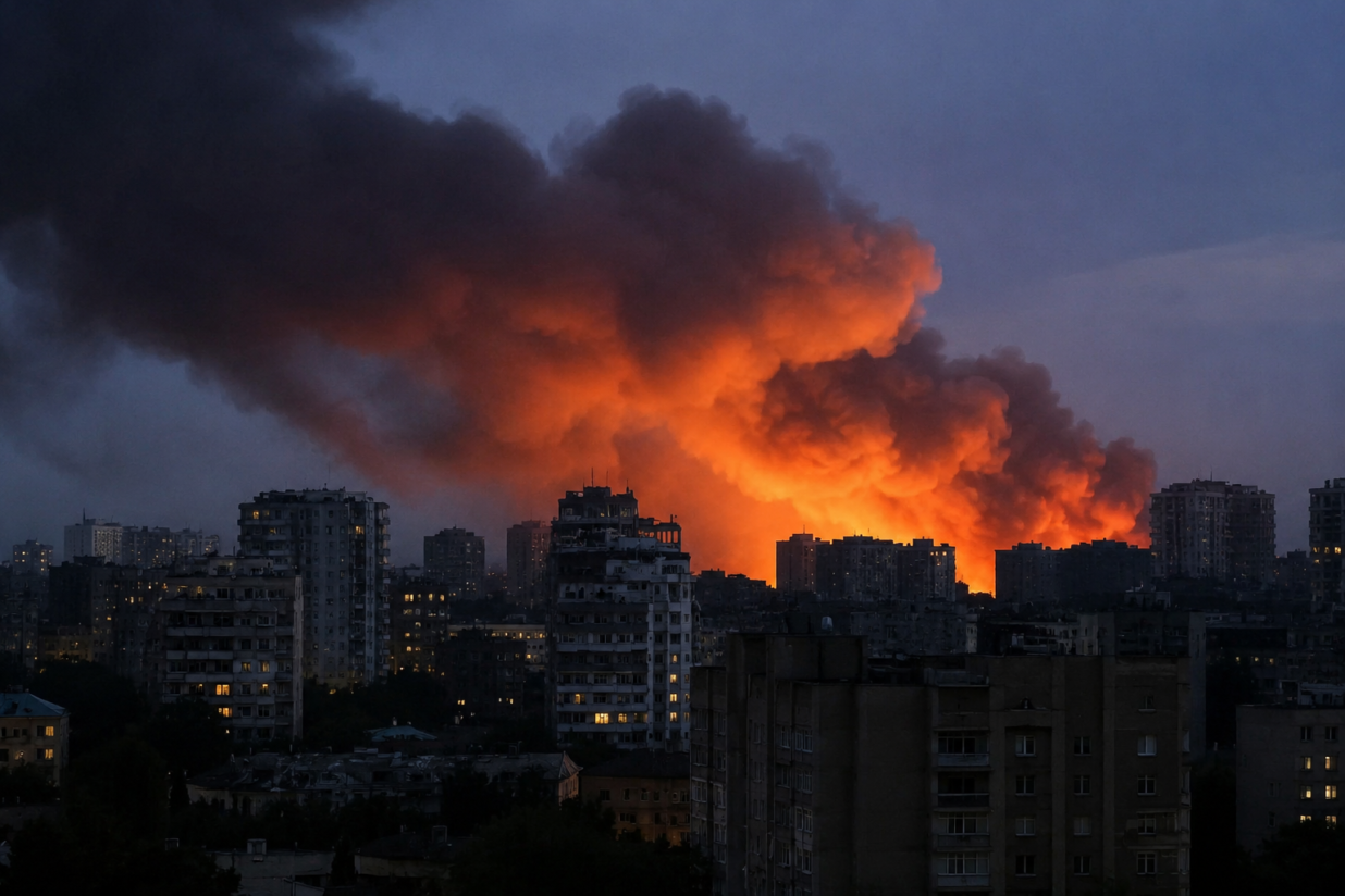 Kyiv Missile Attack Triggers Fires, Leaves One Injured, Ukraine Says