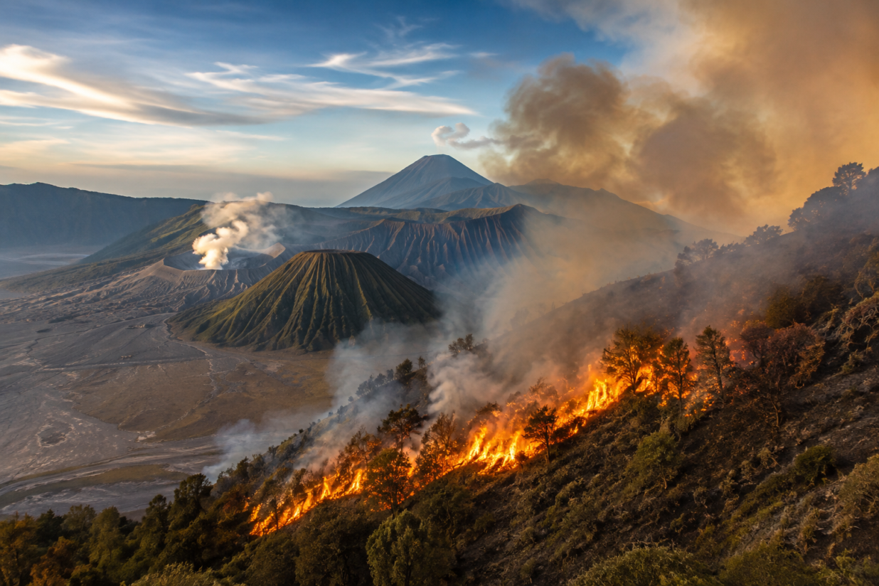 Mount Bromo Wildfire Forces Indonesia to Close All Tourist Access
