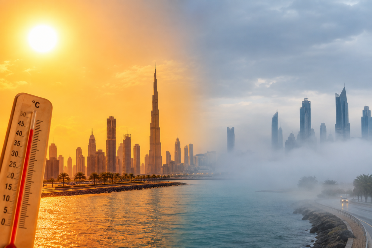UAE Weather Forecast: Temperatures to Reach 45°C, Fog Possible Along Coast