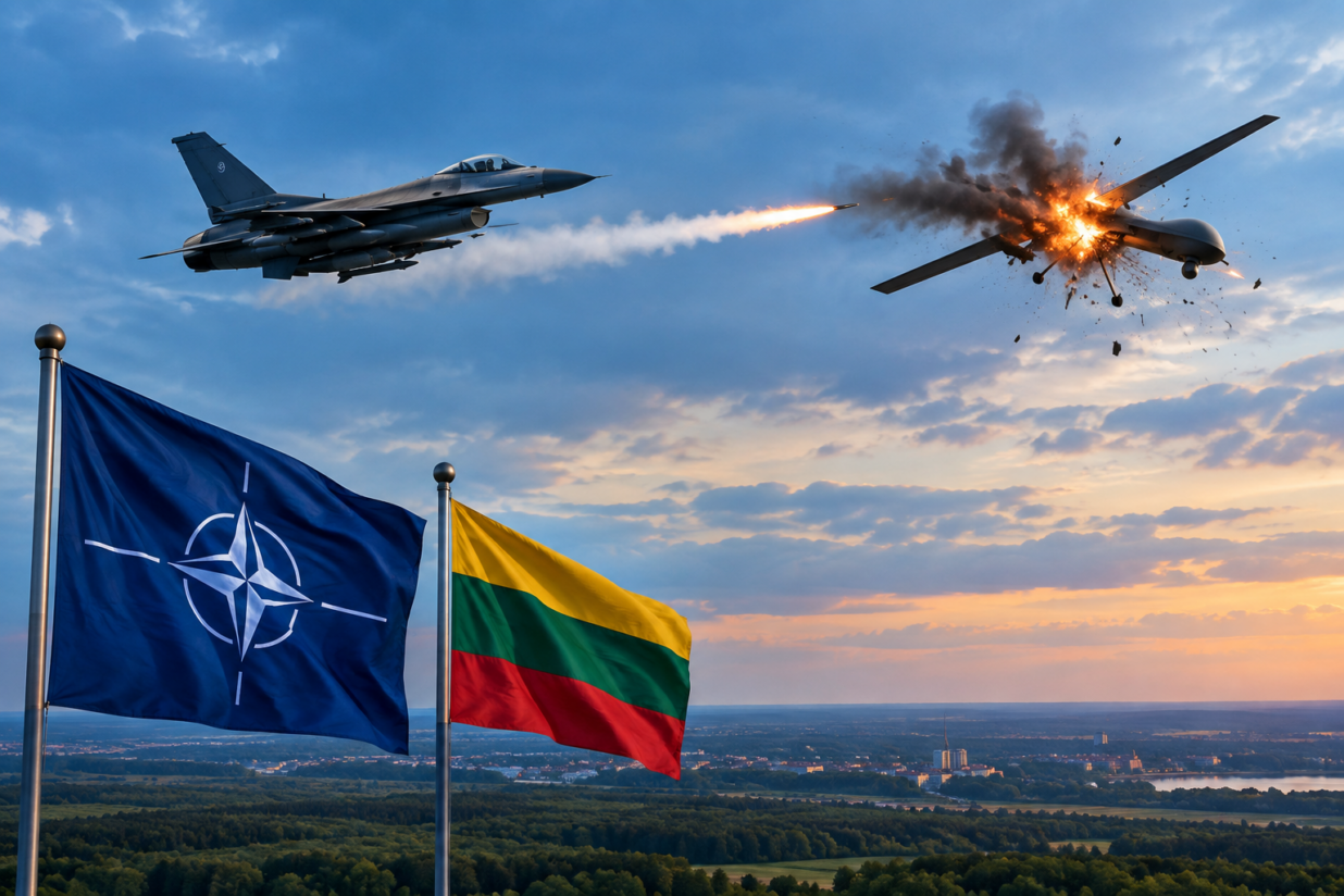 NATO Fighter Shoots Down Drone in Lithuania